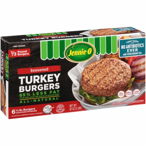Jennie-O® Seasoned Turkey Burgers 6 Count Perspective: left