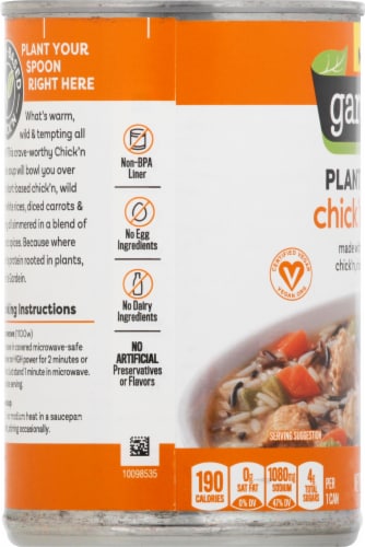 Gardein Vegan Plant-Based Chick'n & Rice Soup Perspective: left