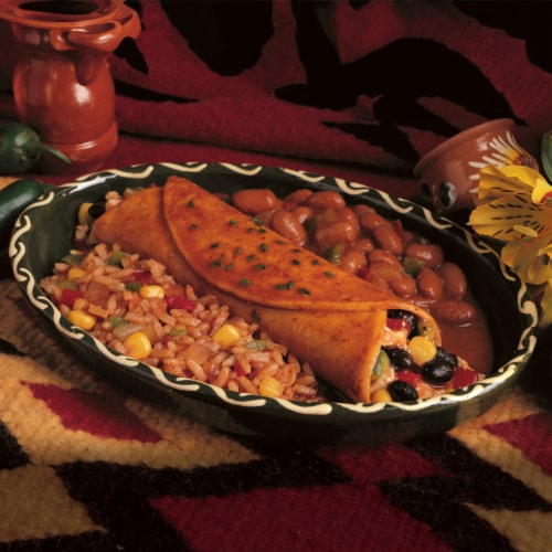 Amy's Whole Meals - Enchilada with Spanish Rice & Beans Perspective: left