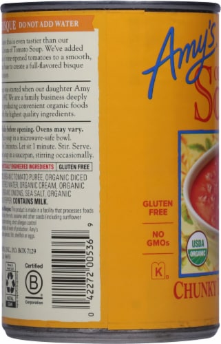 Amy's® Organic Chunky Tomato Bisque Soup Perspective: left
