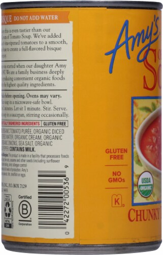 Amy's® Organic Chunky Tomato Bisque Soup Perspective: left