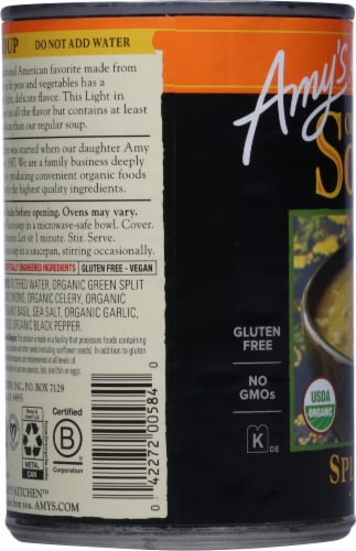 Amy's® Organic Light in Sodium Split Pea Soup Perspective: left