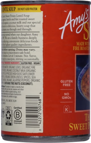 Amy's® Thai Curry Sweet Potato Lentil Soup Perspective: left