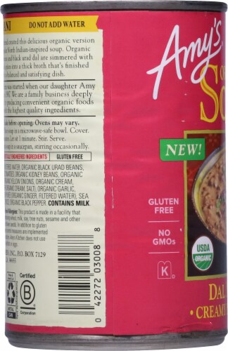 Amy's® Organic Del Makhani Creamy Lentil & Beans Soup Perspective: left