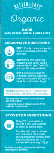Better Oats Organic Bare Instant Multigrain Hot Cereal 8 Count Perspective: left