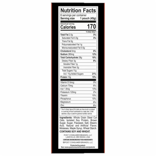 Better Oats® Maple & Brown Sugar Instant Oatmeal with Protein & Flax Seeds Perspective: left