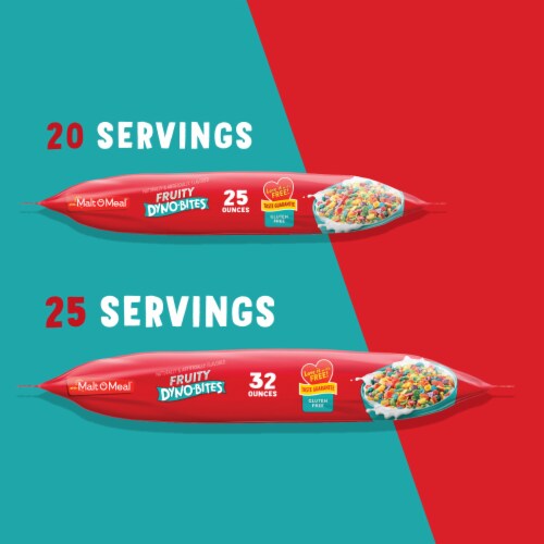 Malt-O-Meal Fruity Dyno-Bites Bag Cereal Perspective: left