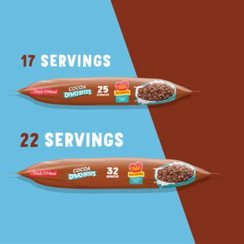 Malt-O-Meal Cocoa Dyno-Bites Bag Cereal Perspective: left