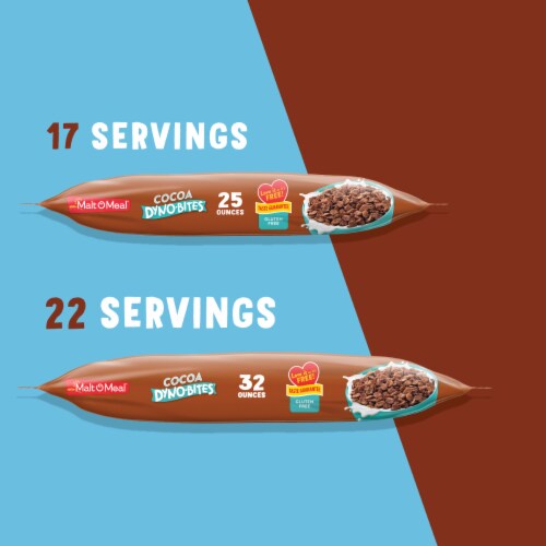 Malt-O-Meal Cocoa Dyno-Bites Bag Cereal Perspective: left