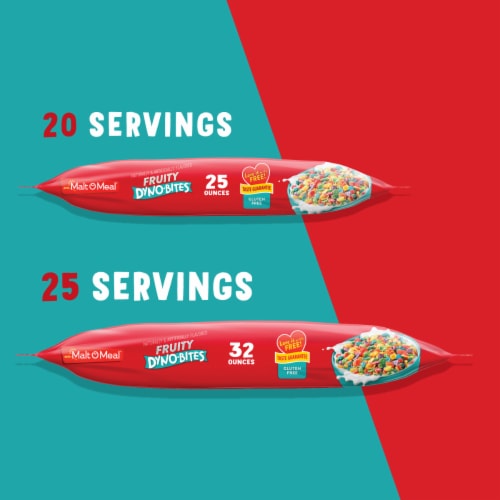 Malt-O-Meal Fruity Dyno-Bites Family Size Bag Cereal Perspective: left
