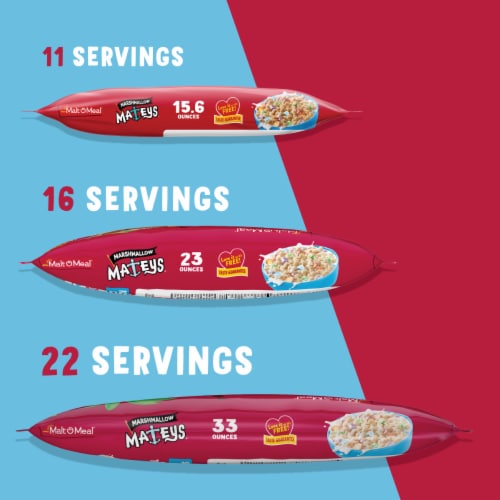 Malt-O-Meal Marshmallow Mateys Family Size Bag Cereal Perspective: left