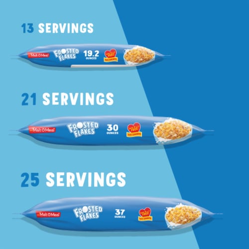 Malt-O-Meal Frosted Flakes Family Size Bag Cereal Perspective: left