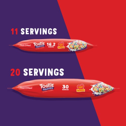 Malt-O-Meal Tootie Fruities Family Size Bag Cereal Perspective: left