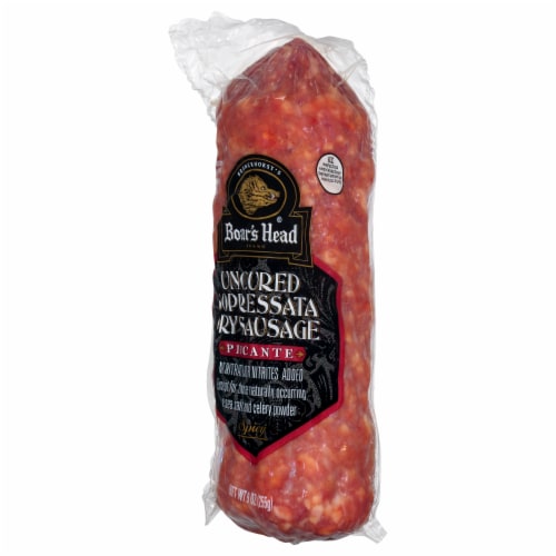 Boar's Head Uncured Sopressata Dry Sausage Piccante Perspective: left