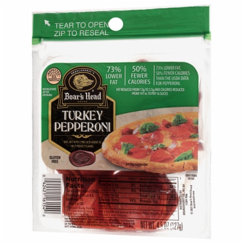 Boar's Head Turkey Pepperoni Perspective: left