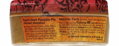 Boar's Head Pumpkin Pie Dessert Hummus 8 oz Perspective: left