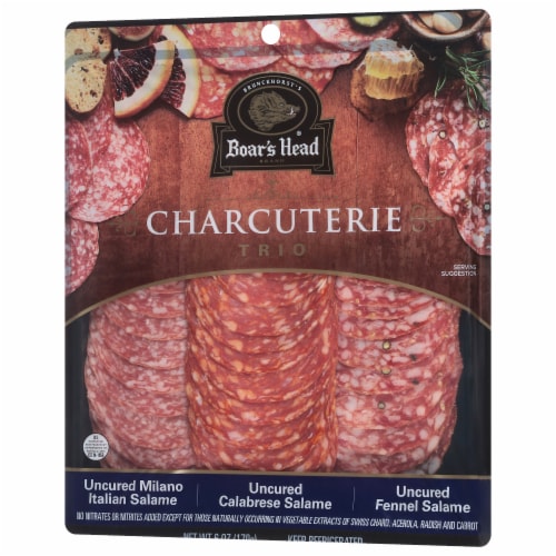 Boar's Head Charcuterie Trio: Milano Italian Salame, Fennel Salame, and Calabrese Salame Perspective: left