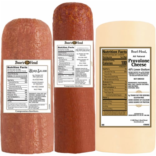Boar's Head Hard Salami, Pepperoni & Provolone Cheese, Italian Trio Sandwich Kit Perspective: left