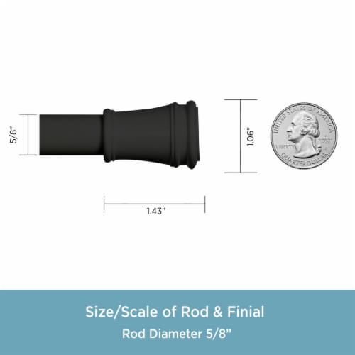 Kenney Rogers Deco Tension Curtain Rod - Black Perspective: left
