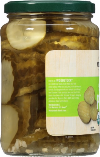 Woodstock® Organic Sliced Kosher Dill Pickles Perspective: left