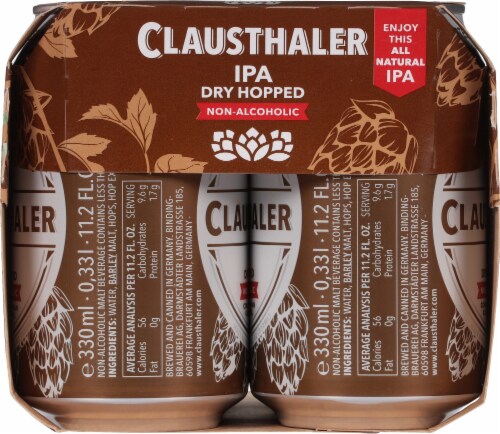 Clausthaler Dry Hopped Non-Alcoholic Beer Perspective: left