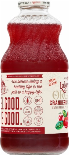 Lakewood Organic Cranberry Blend Juice Perspective: left