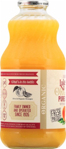Lakewood Organic Fresh Pressed Pure Orange Juice Perspective: left