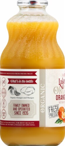 Lakewood® Organic Orange Mango Juice Blend Perspective: left