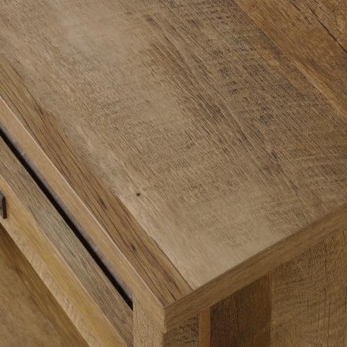 Sauder Adept Craftsman Oak Finish Storage Credenza Perspective: left