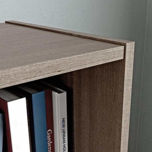 Sauder Beginnings ® Small 3-Shelf Bookcase in Silver Sycamore Perspective: left