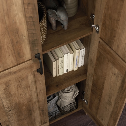Sauder Select Two-Door Storage Cabinet, Rural Pine™ Finish Perspective: left