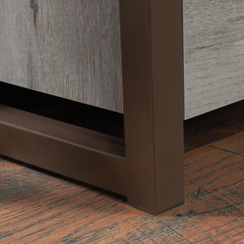 Sauder Manhattan Gate 2 Shelf Narrow Bookcase in Mystic Oak