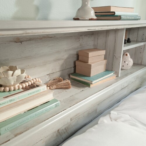 Sauder River Ranch Full Queen Bookcase Headboard White Plank 1 City Market