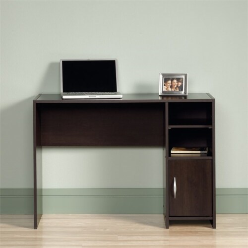 Sauder Beginnings Desk in Cinnamon Cherry Perspective: left