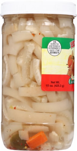 El Mexicano® Cueritos Botaneros Pickled Pork Skins in Brine Perspective: left