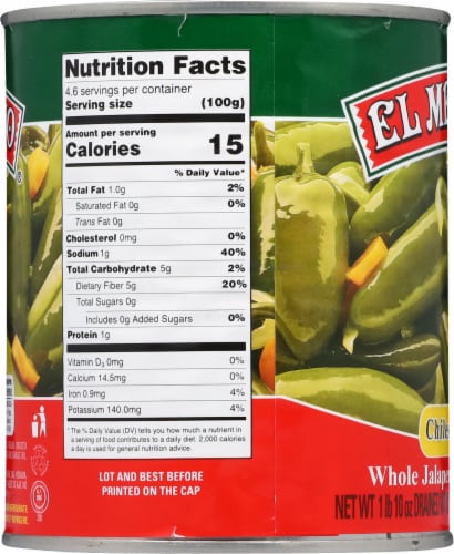 El Mexicano® Whole Jalapeno Peppers in Brine Perspective: left