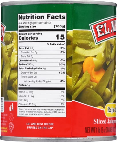 El Mexicano® Sliced Jalapeno Peppers in Brine Perspective: left