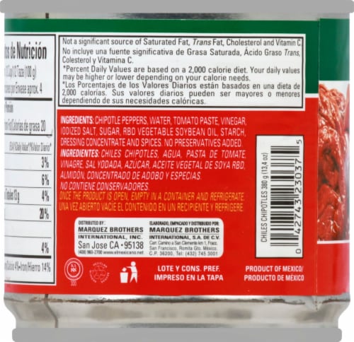 El Mexicano® Chipotle Peppers Perspective: left