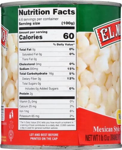 El Mexicano Maiz Blanco White Hominy Perspective: left