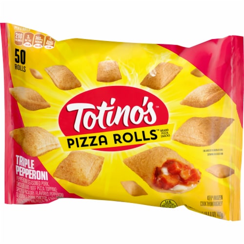 Totino's Pizza Rolls Triple Pepperoni Flavored Frozen Snacks Perspective: left