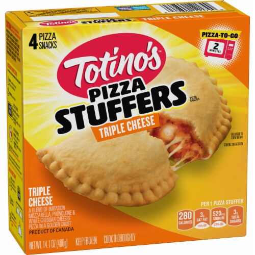 Totino's Pizza Stuffers Triple Cheese Flavored Frozen Snacks Perspective: left