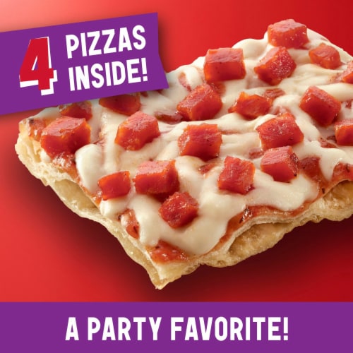 Totino's - Pepperoni Flavored Party Pizza Pack Thin Crust Frozen Pizza Snacks Toaster Oven Meals Perspective: left