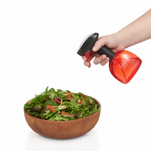 Evo Oil Sprayer Bottle, Non-Aerosol for Olive Oil and Cooking Oils, Red, 8oz, Set of 2 Perspective: left