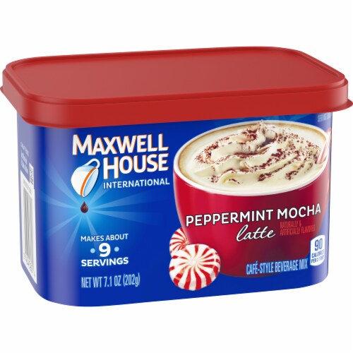 Maxwell House International Peppermint Mocha Café-Style Latte Mix Perspective: left