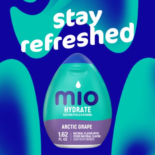 Mio Sport Artic Grape Naturally Flavored Liquid Water Enhancer with Electrolytes & B Vitamins Perspective: left