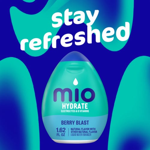 mio Hydrate Electrolytes & B Vitamins Berry Blast Water Enhancer Bottle Perspective: left