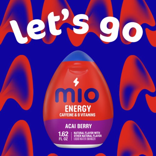 Mio Energy Acai Berry Storm Naturally Flavored Liquid Water Enhancer with Caffeine & B Vitamins Perspective: left