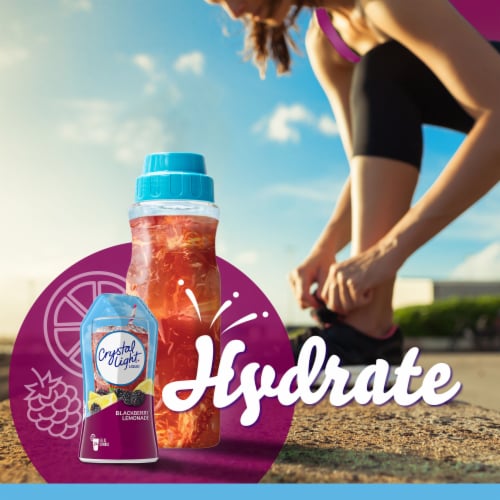 Crystal Light Zero Sugar Blackberry Lemonade Water Enhancer Bottle Perspective: left