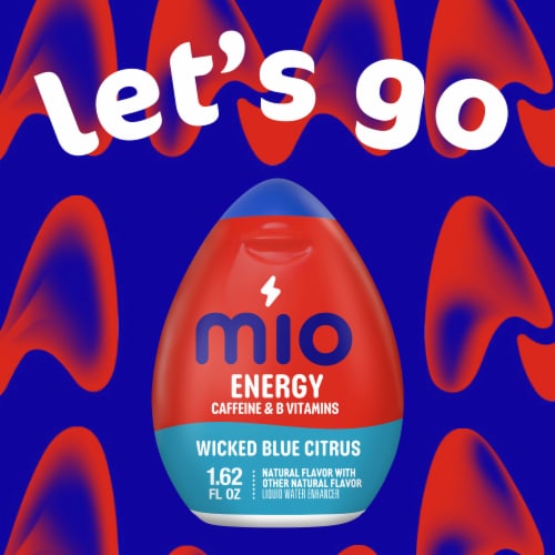 mio Energy Caffeinated & B Vitamins Wicked Blue Citrus Water Enhancer Bottle Perspective: left