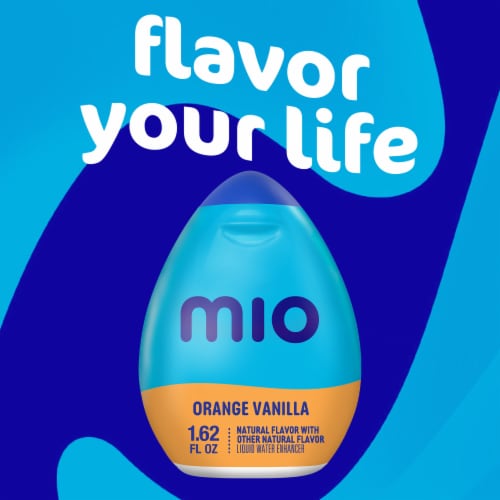 Mio Vitamins Orange Vanilla Naturally Flavored Liquid Water Enhancer Perspective: left